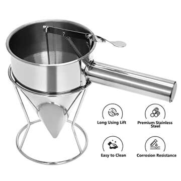 Stainless Steel Pancake Batter Dispenser for Perfect Baking