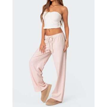 Ugerlov Women's Striped Wide Leg Pants for Casual Wear