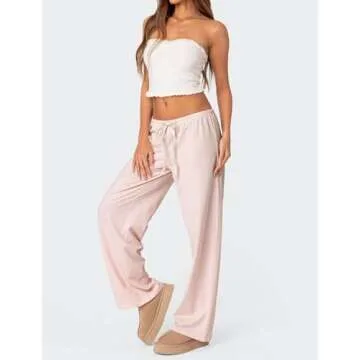 Ugerlov Women's Striped Wide Leg Pants for Casual Wear