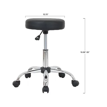 Adjustable Drafting Spa Bar Stool with Wheels - Black
