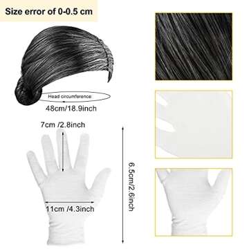 Sumind 6 Pieces Halloween Judge Costume Accessory Judge Collar Robe Gray Wig Glasses Earring Necklace for Halloween Cosplay