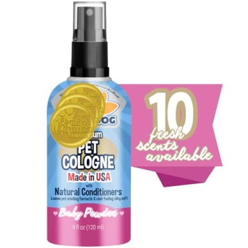 Bodhi Dog Natural Dog Cologne | Premium Baby Powder Scented Deodorizing Spray (4 Fl Oz)