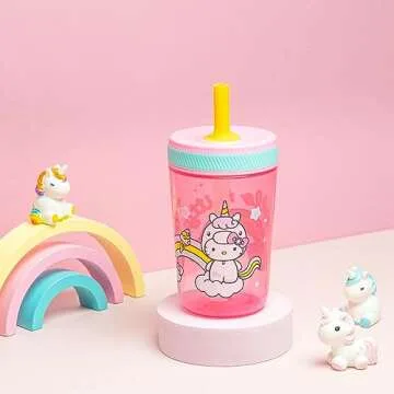 Zak Designs Hello Kitty Kelso Tumbler Set - Durable, Leak-Proof & Fun for Kids