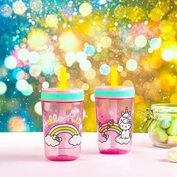 Zak Designs Hello Kitty Tumbler Set - Fun Drinkware for Kids