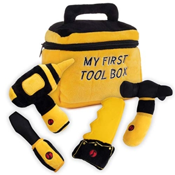 Talking Plush Set for Toddlers | Includes Cuddly Hammer, Handsaw, Screwdriver, Hand Drill, & Zippere...