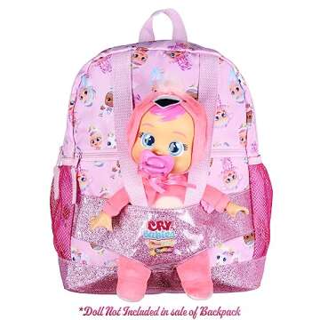 INTIMO Cry Babies Magic Tears Characters Baby Doll Carrier Dual Compartment Backpack