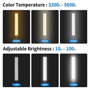 Neewer LED Video Light Stick Kit, 2-Pack Handheld Video Lighting Dimmable 3200~5600K with 210 LED Beads/Stand/Infrared Remote Control/Color Filters/Carry Bag for Photo YouTube Video Photography Gaming