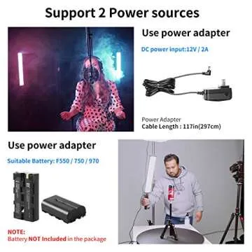 Neewer LED Video Light Stick Kit, 2-Pack Handheld Video Lighting Dimmable 3200~5600K with 210 LED Beads/Stand/Infrared Remote Control/Color Filters/Carry Bag for Photo YouTube Video Photography Gaming