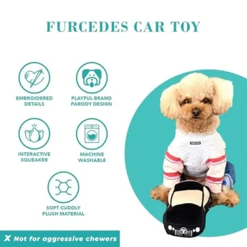 Haute Diggity Dog Furcedes Car Plush Dog Toy with Squeaker