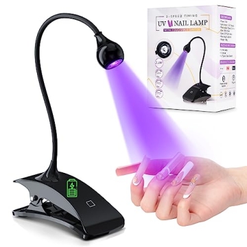 mlogiroa UV Lamp for Gel Nails Gooseneck UV Light for Nails Touch UV Lamp for Nails Rechargeable & T...