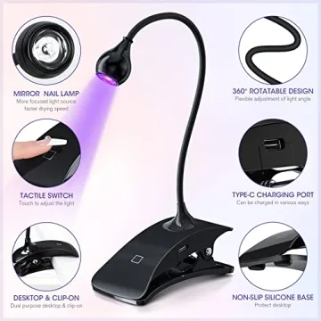 Professional mlogiroa UV Nail Lamp with Rechargeable Gooseneck
