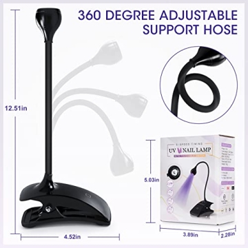 Professional mlogiroa UV Nail Lamp with Rechargeable Gooseneck