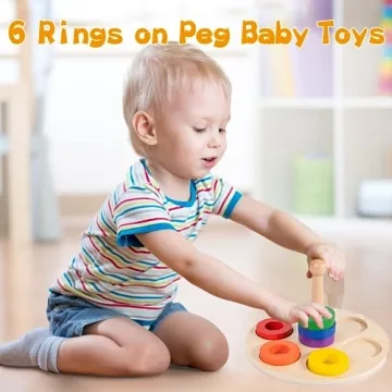 Adena Montessori 6 Rings Peg Baby Toy for Fun Learning