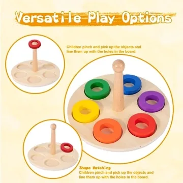 Adena Montessori 6 Rings Peg Baby Toy for Fun Learning