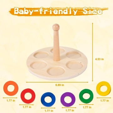 Adena Montessori 6 Rings Peg Baby Toy for Fun Learning