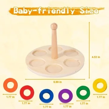 Adena Montessori 6 Rings Peg Baby Toy for Fun Learning