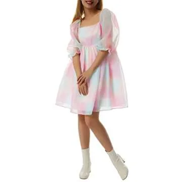 Vibrant Puff Sleeve Off Shoulder Mini Dress for Parties