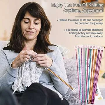 Coopay Set of Long Crochet Hooks, 11 Tunisian Crochet Hooks, Multi-Coloured Afghan Crochet Needles f...