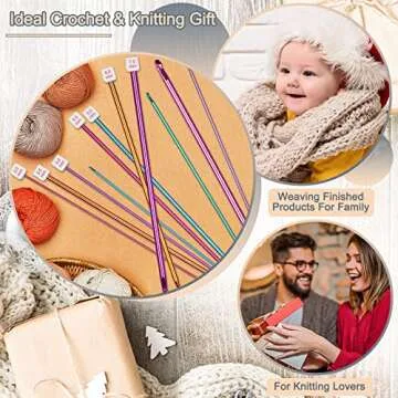 Coopay Set of Long Crochet Hooks, 11 Tunisian Crochet Hooks, Multi-Coloured Afghan Crochet Needles for Crocheting, 2 mm (B)-8 mm (L), Crochet Hooks Knitting Tools Set Ideal for Beginners and