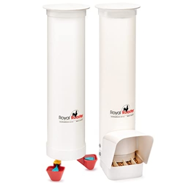 Royal Rooster Chicken Feeder and Waterer Set - Includes 1 Gallon Waterer with 2 Cups and 7lb Feeder ...