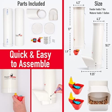 Royal Rooster Chicken Feeder & Waterer Set for Easy Feeding