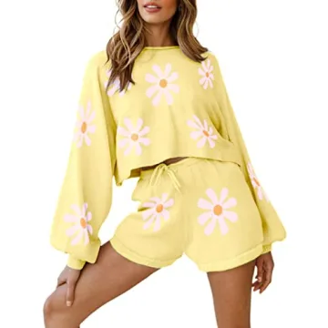 Ekouaer Cozy Knit Pajamas Set - Soft & Stylish Lounge Wear