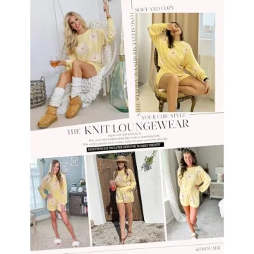 Stylish Ekouaer Knit Pajamas Set for Comfort & Elegance