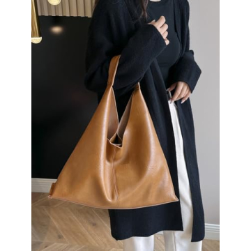 Women's Retro PU Leather Slouchy Hobo Bags - Fashionable Tote & Purse