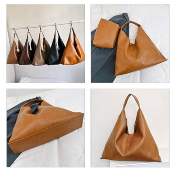 Women's Retro PU Leather Slouchy Hobo Bags - Fashionable Tote & Purse