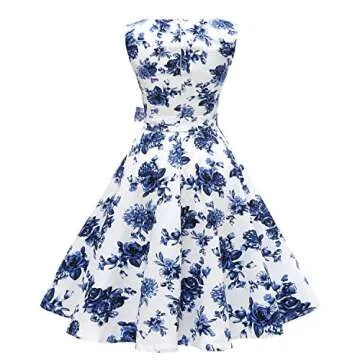 Hanpceirs Women's Vintage Boatneck Sleeveless Cocktail Dress