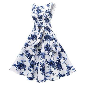 Hanpceirs Women's Vintage Boatneck Sleeveless Cocktail Dress