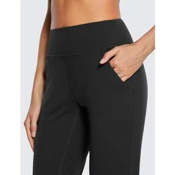 CRZ YOGA Butterluxe High Waisted Joggers for Women 27" - Buttery Soft Yoga Lounge Workout Leggings Pants with Pockets Black Small