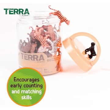 60 Pcs Wild Animal Figurines for Kids | Terra by Battat