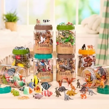 60 Pcs Wild Animal Figurines for Kids | Terra by Battat