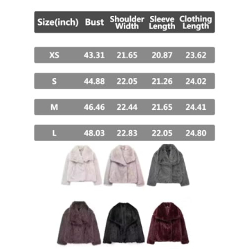 Women Faux Fur Coat Long Sleeve Lapel Collar Warm Winter Coat Outwear Streetwear (Burgundy, M)