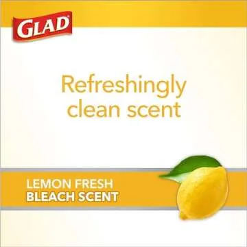 Glad Tall Kitchen Trash Bags ForceFlex Plus With Clorox, 13 Gallon, Lemon Fresh Bleach Scent 90 Count