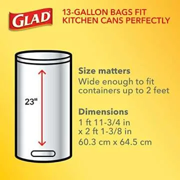 Glad Tall Kitchen Trash Bags ForceFlex Plus With Clorox, 13 Gallon, Lemon Fresh Bleach Scent 90 Count