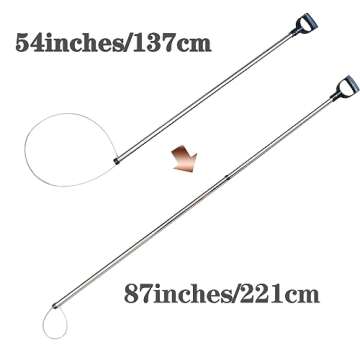 RUYARXNM 54'' Alligator Catcher Pole Extra Heavy Duty Capture Noose Stainless Steel Catching and Rel...