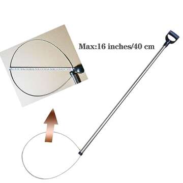 RUYARXNM 54'' Alligator Catcher Pole Extra Heavy Duty Capture Noose Stainless Steel Catching and Releasing Trap for Bulldogs Goats Wolves and Other Wildlife,2023 New Launch