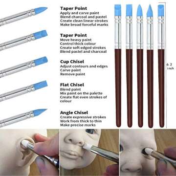 Polymer Clay Tools,Augernis 19PCS Modeling Clay Sculpting Tools with Plastic Case for Kid's After School Pottery Sculpture Classes,Cake Fondant Decoration,Clay,Ceramics Artwork
