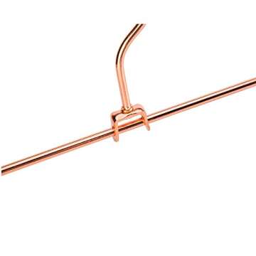 Jetdio Metal Heavy Duty Pants Skirt Slack Hangers,Trousers Hangers with Two Adjustable Non Slip Clips Hanger Rack Swivel Hook, 12 Pack, Copper Gold