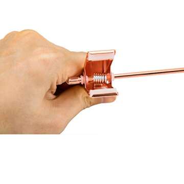 Jetdio Metal Heavy Duty Pants Skirt Slack Hangers,Trousers Hangers with Two Adjustable Non Slip Clips Hanger Rack Swivel Hook, 12 Pack, Copper Gold