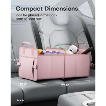 HOTOR Trunk Organizer for Car - Water-Resistant Car Organizer, Trunk Organizer for SUV, Multi-Compar...