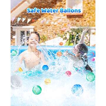 SOPPYCID latex-Free Silicone Reusable Magnetic Water Balloons Self-sealing Pool Toys for Kids Outdoor Toys for Summer Fun Bomb activities Refillable Water Splash Games Toys for Ages 3 4 5 6 7 8 15PCS
