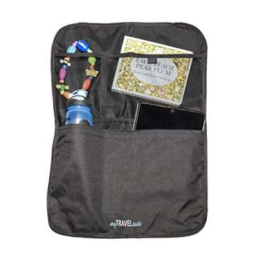 MyTravelAide Car Backseat Organizer Kick Mats (2 Pack) with Large Storage Pockets for Tablets - Perfect Travel Accessories for Kids
