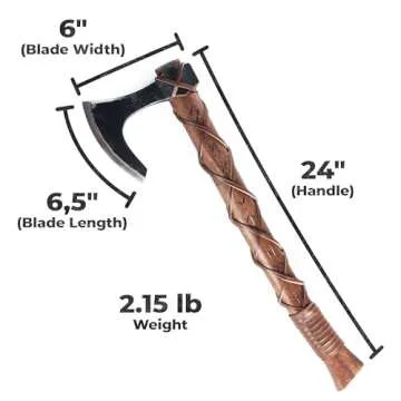 Norse-Inspired Two-Handed Viking Axe with Runes and Hooks
