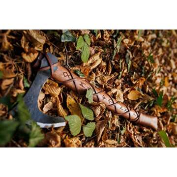 Norse-Inspired Two-Handed Viking Axe with Runes and Hooks