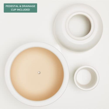 PEACH & PEBBLE Stylish Ceramic Hourglass Planter Set