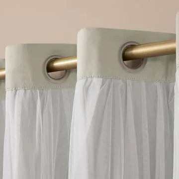 Elegant Cloud Grey Layered Room Darkening Curtains 2-Pack