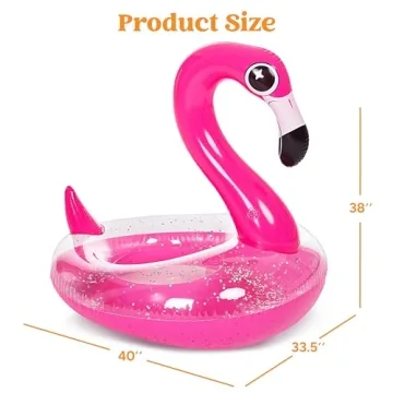 Flamingo Pool Float with Glitter for Fun Summer Days